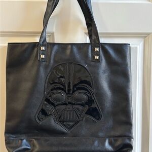 Loungefly Black Faux Leather Darth Vader Tote Bag